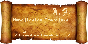 Manojlovics Franciska névjegykártya